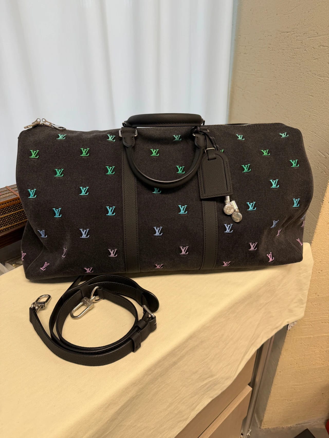 Louis Vuitton Keepall Bandoulière 50（LV Blason Denim） 縮圖 1