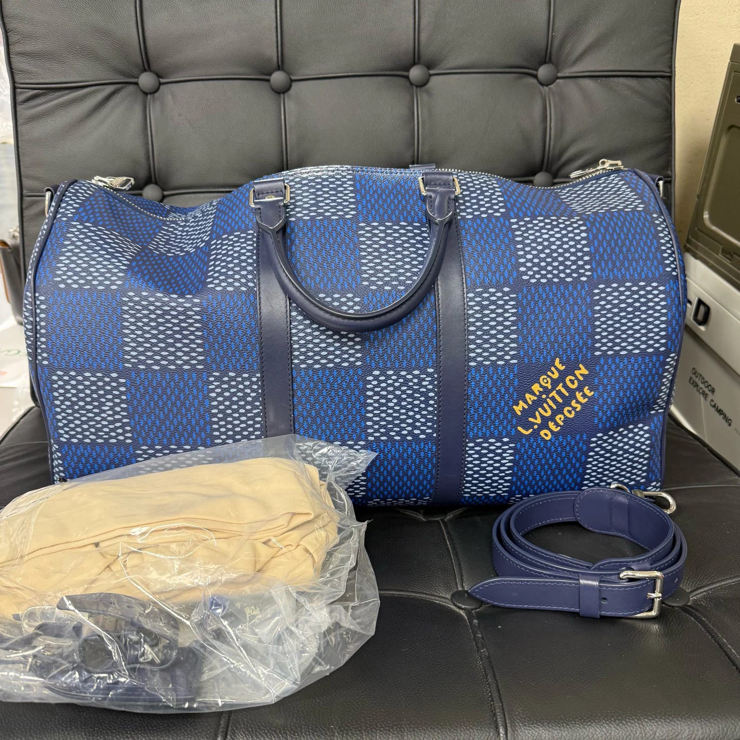 Louis Vuitton Keepall Bandoulière 50 Damier Rush（2024 春夏） 縮圖 1