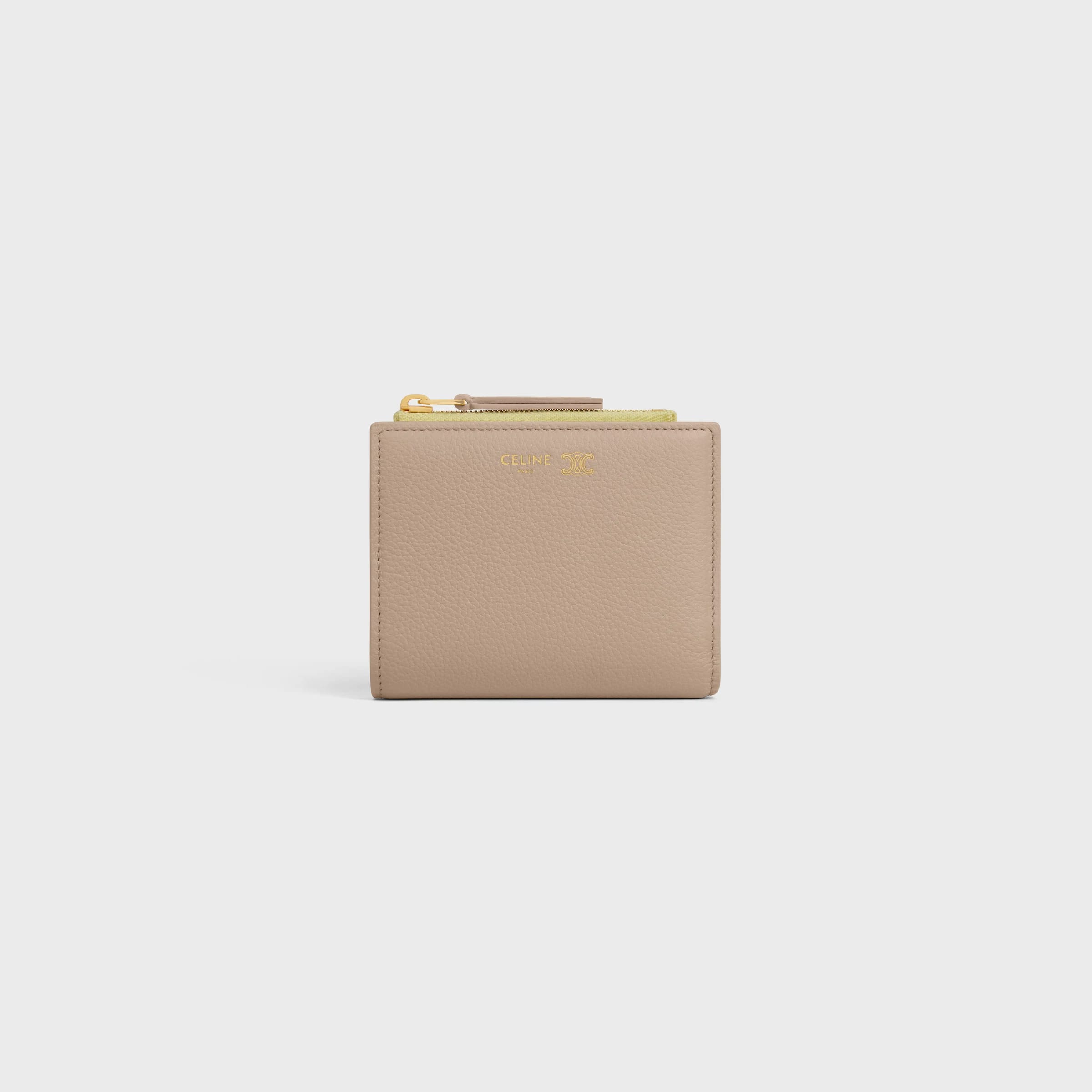 CELINE COMPACT WALLET TRIOMPHE STAMP IN SUPPLE GRAINED CALFSKIN 縮圖 1