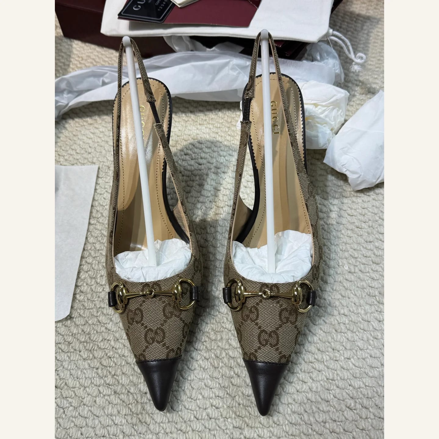 Gucci GG Monogram Pointed Slingback 縮圖 2