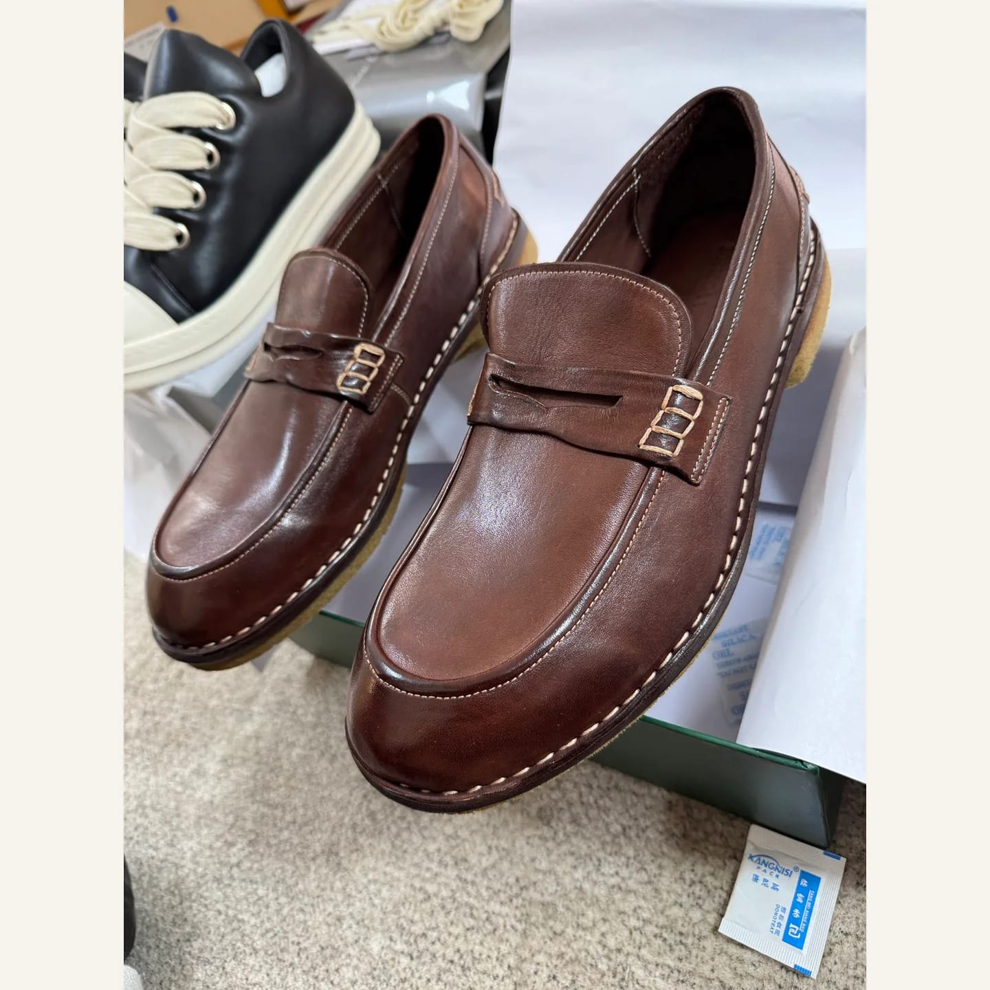 Bottega Veneta Washed-leather Penny Loafer 縮圖 3