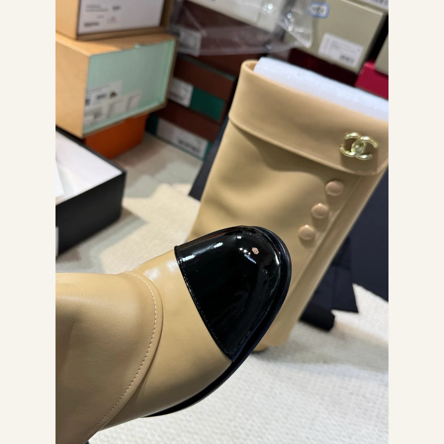 CHANEL CC Cap-toe Knee-high Boot 縮圖 4