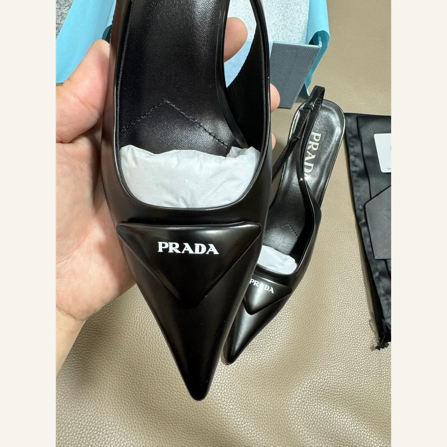 Prada Triangle-logo Slingback Pump 縮圖 3