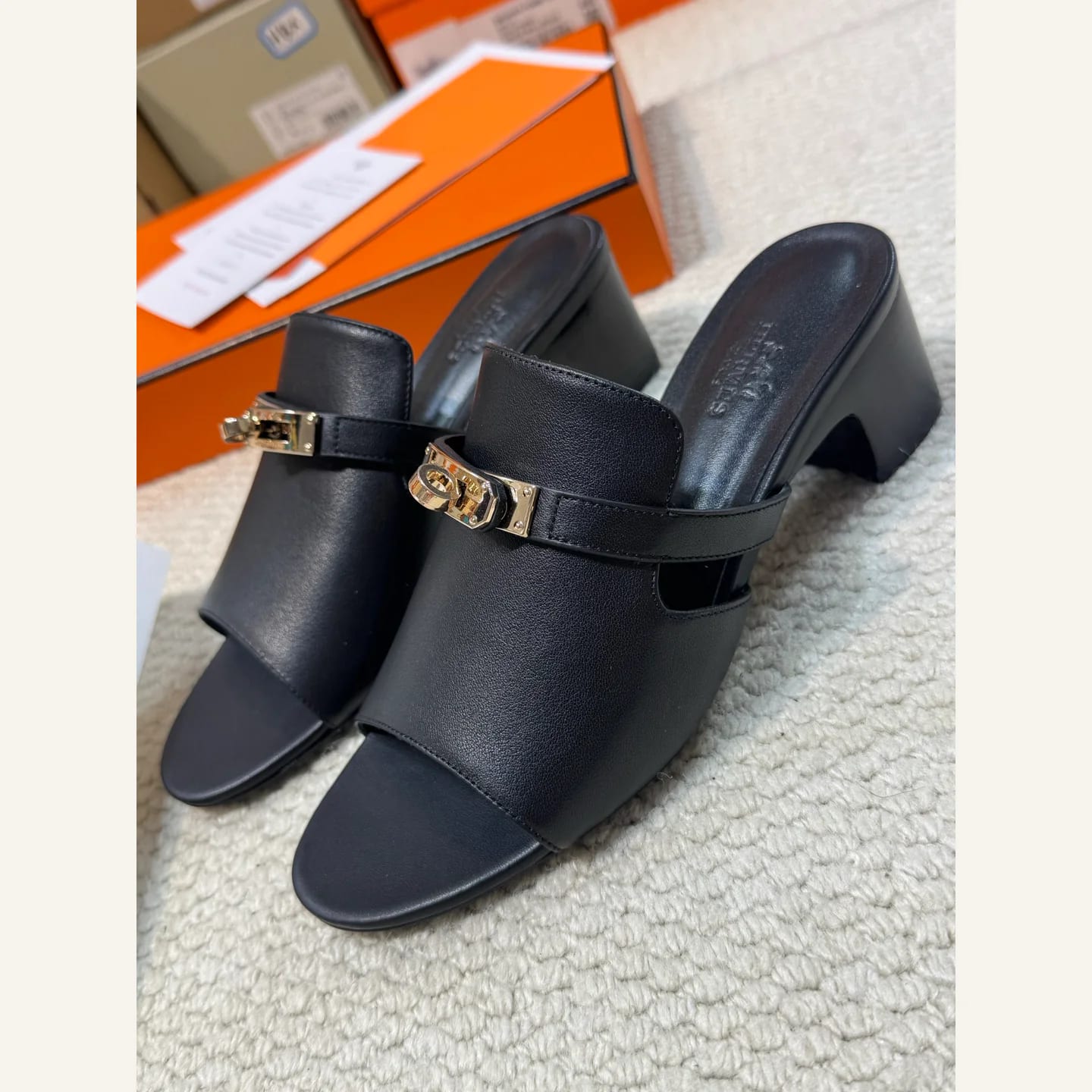 Hermès H-buckle Heeled Mule 縮圖 2