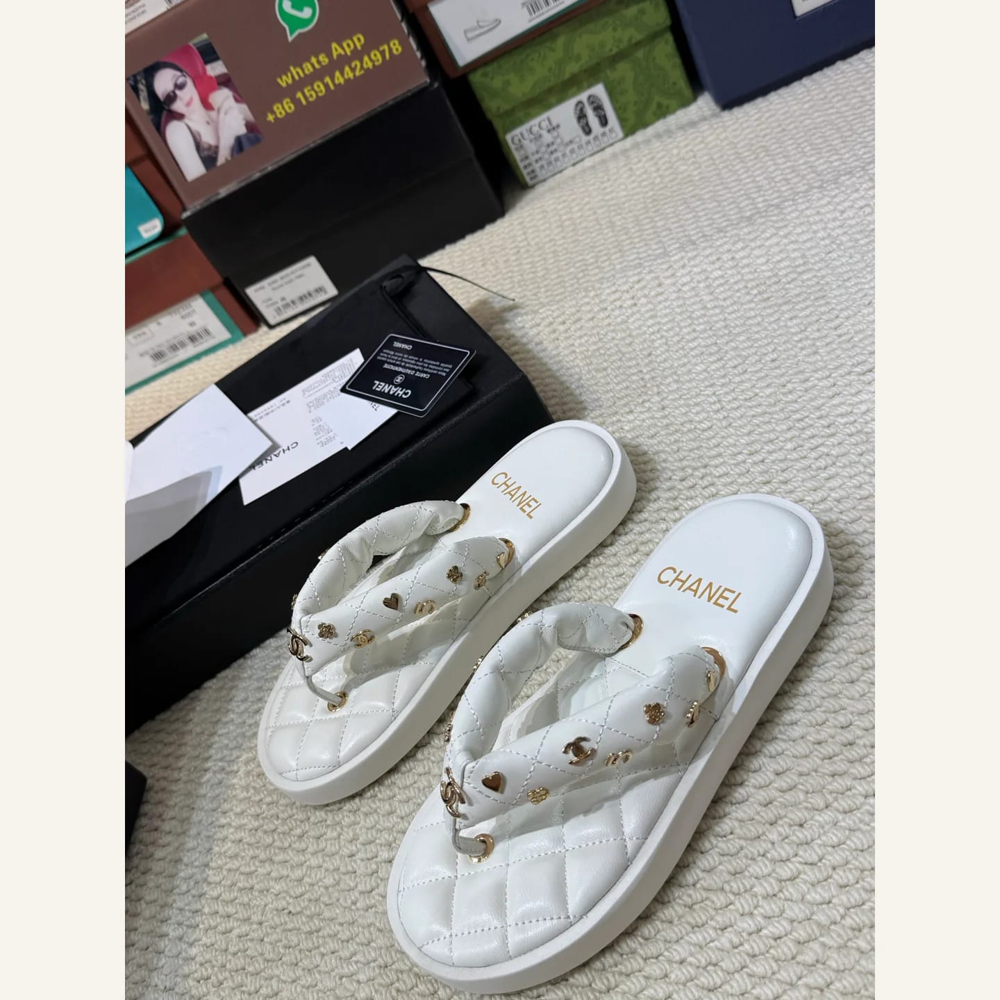 CHANEL Quilted CC Thong Sandal 縮圖 2