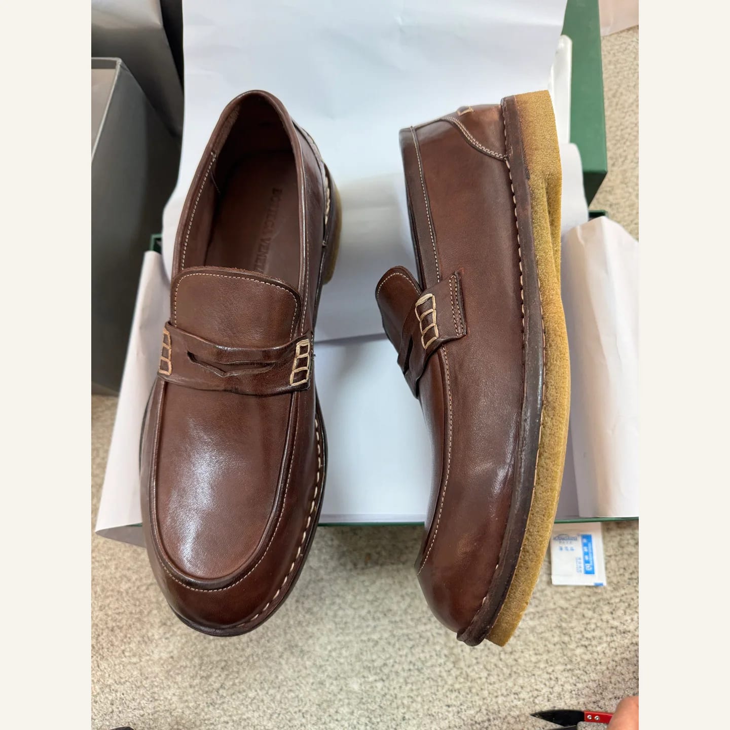 Bottega Veneta Washed-leather Penny Loafer 縮圖 2