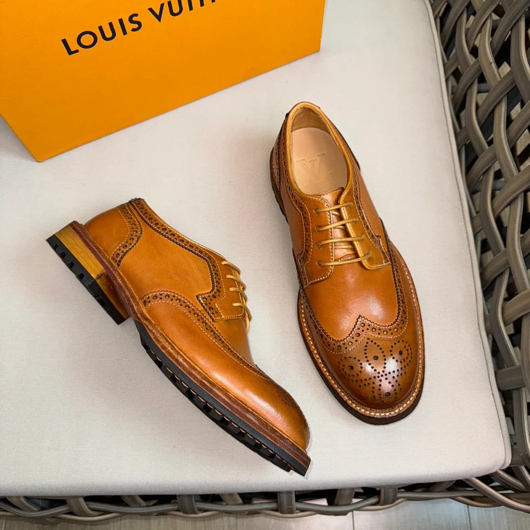 Louis Vuitton Washed-leather Brogue Oxford 縮圖 3