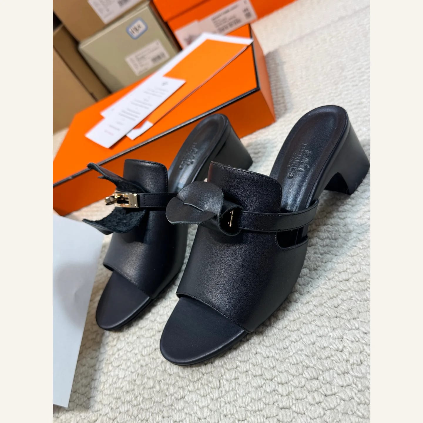 Hermès H-buckle Heeled Mule 縮圖 1