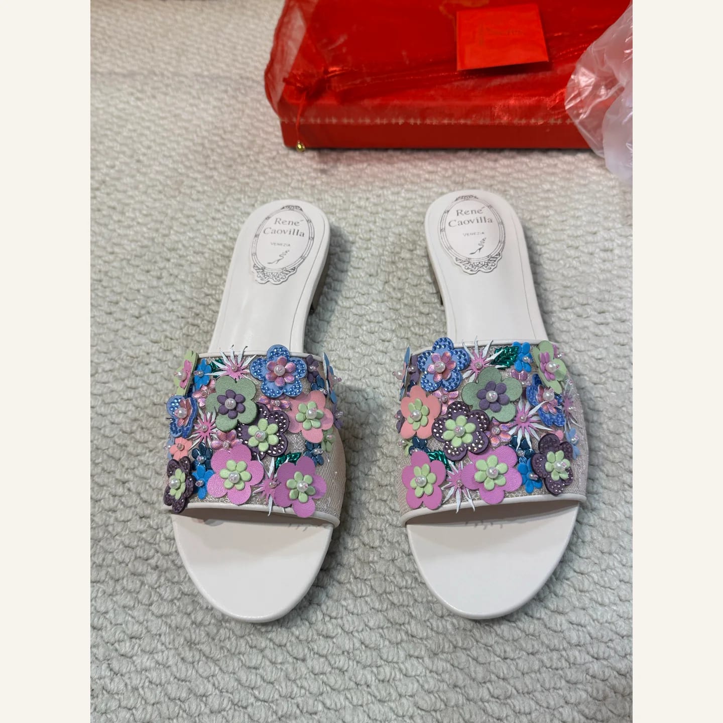 René Caovilla Crystal Floral Slide 縮圖 2