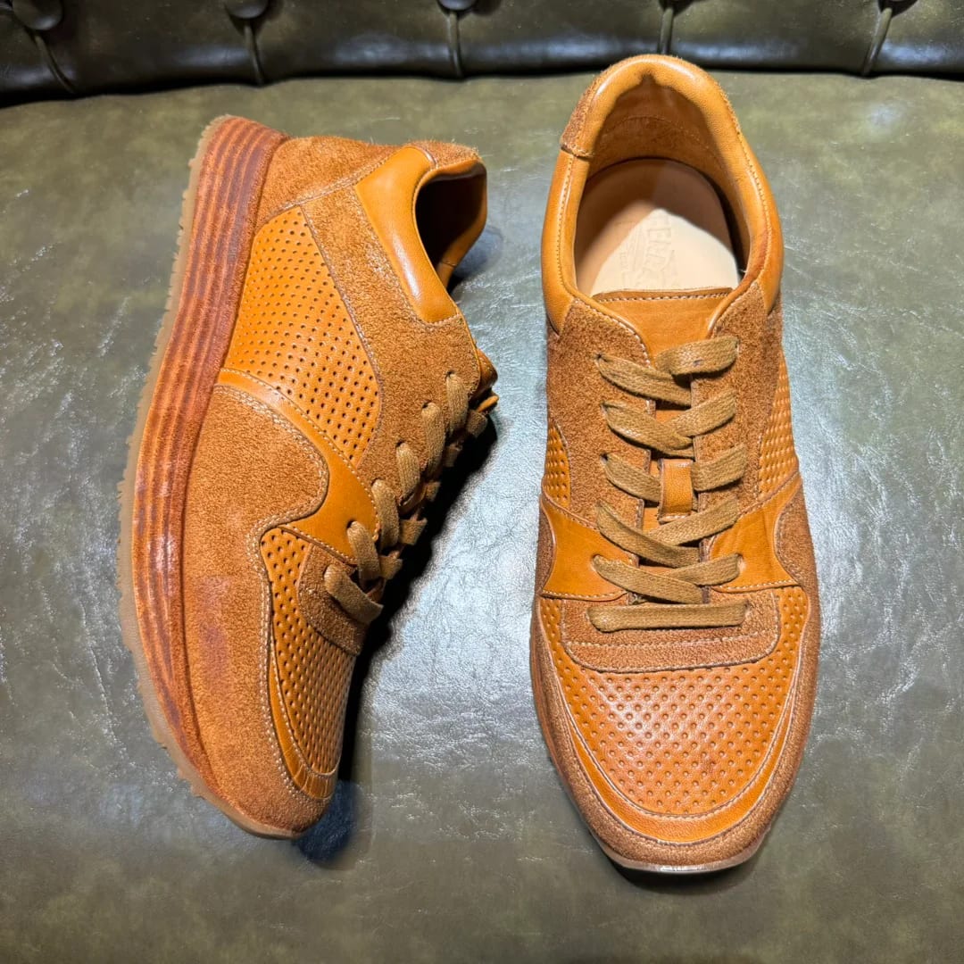 Ferragamo Washed-leather Low-top Sneaker 縮圖 2