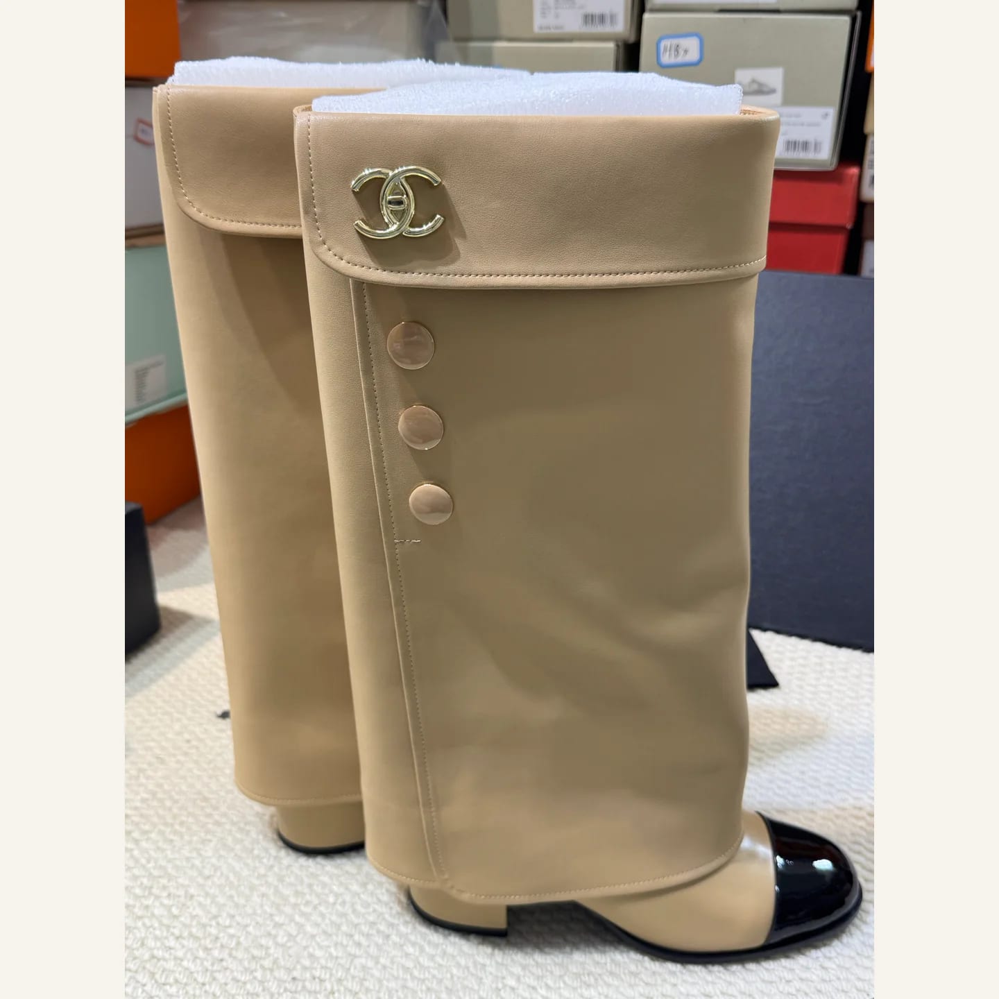CHANEL CC Cap-toe Knee-high Boot 縮圖 3