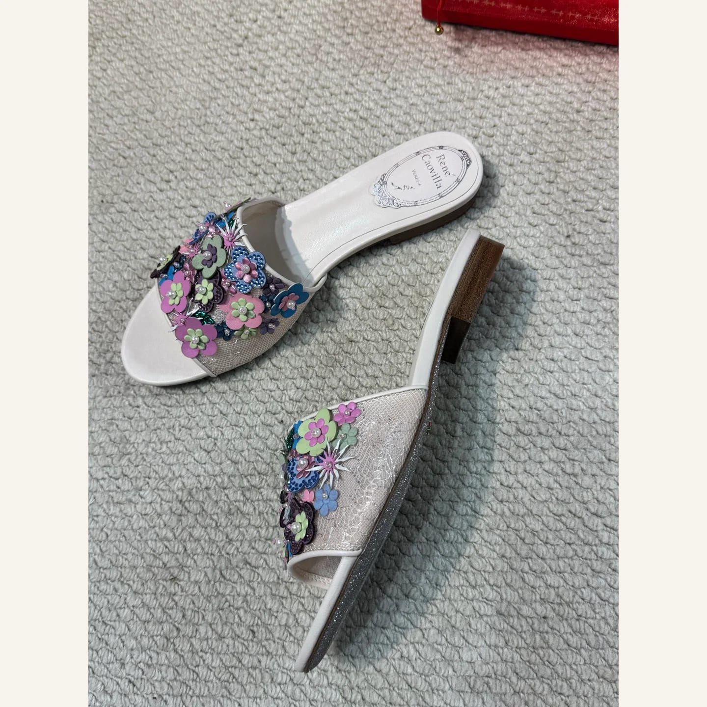René Caovilla Crystal Floral Slide 縮圖 4