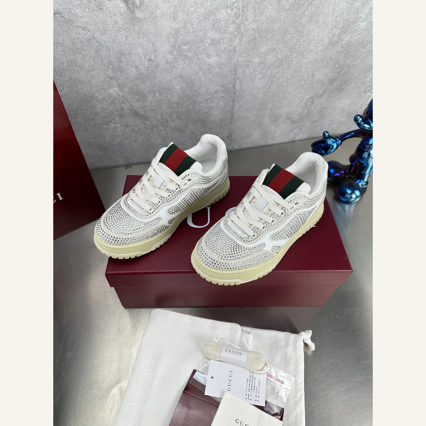 Gucci Distressed Basketball Sneaker 縮圖 3