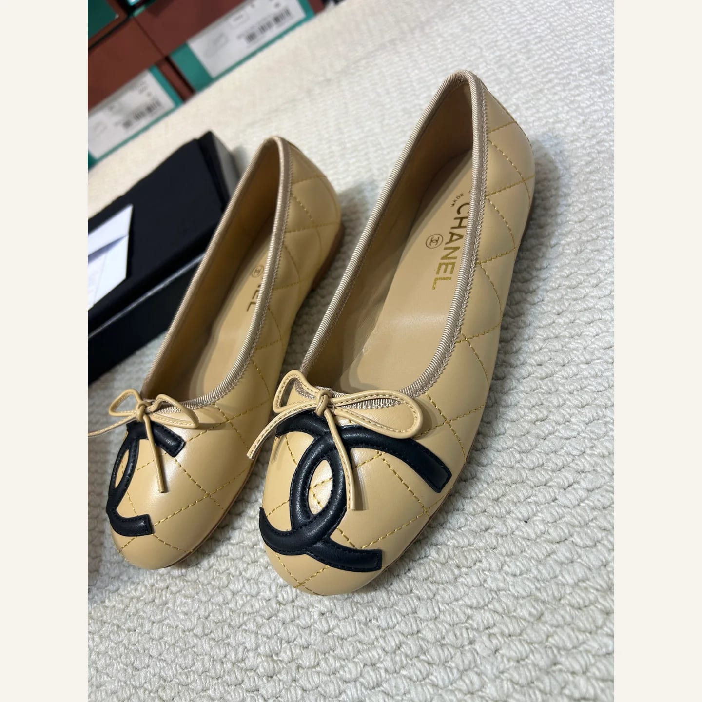 CHANEL Cap-toe Bow Ballerina 縮圖 1