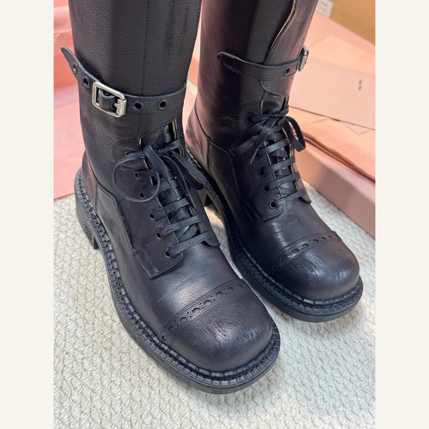 Miu Miu Buckle Biker Boot 縮圖 3