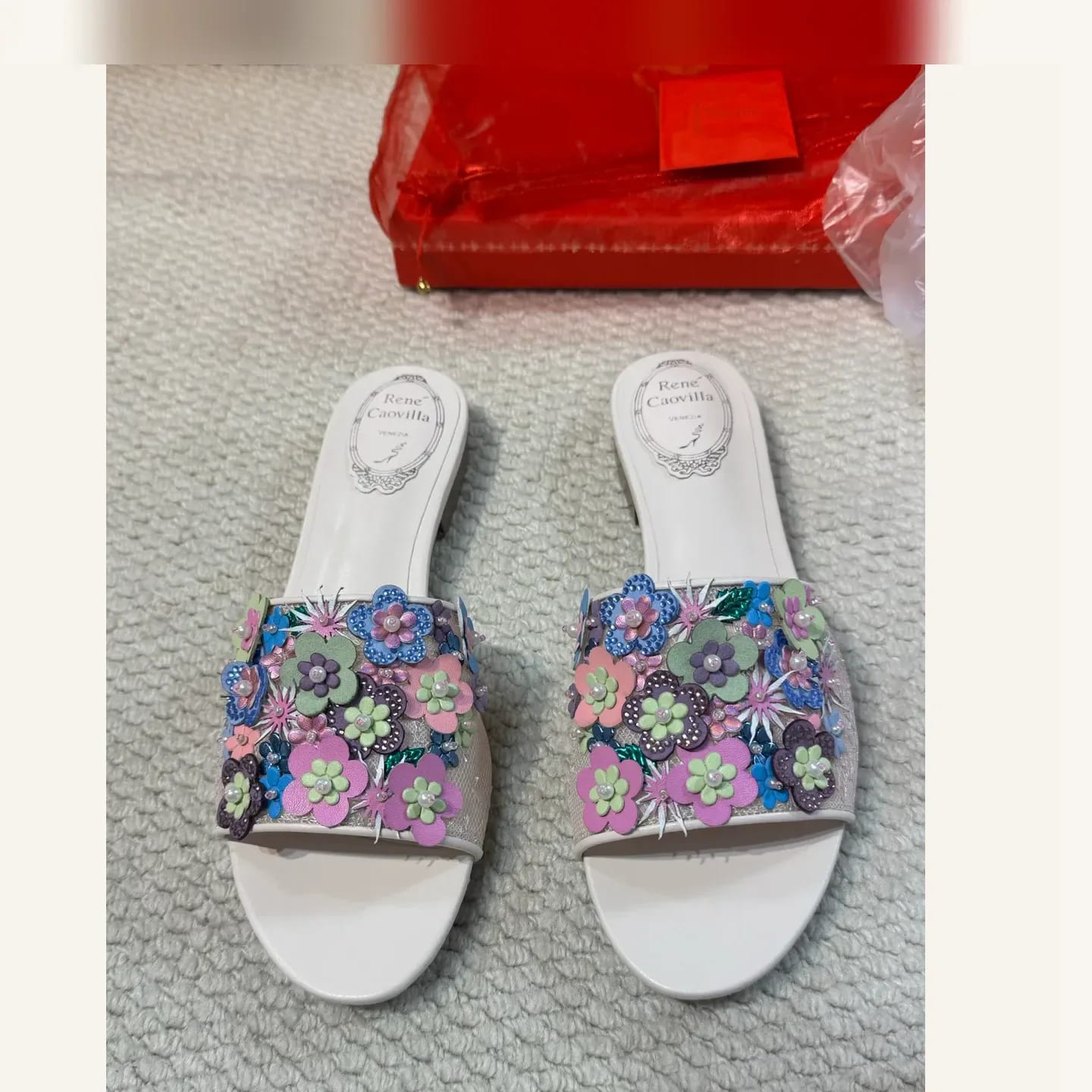 René Caovilla Crystal Floral Slide 縮圖 2