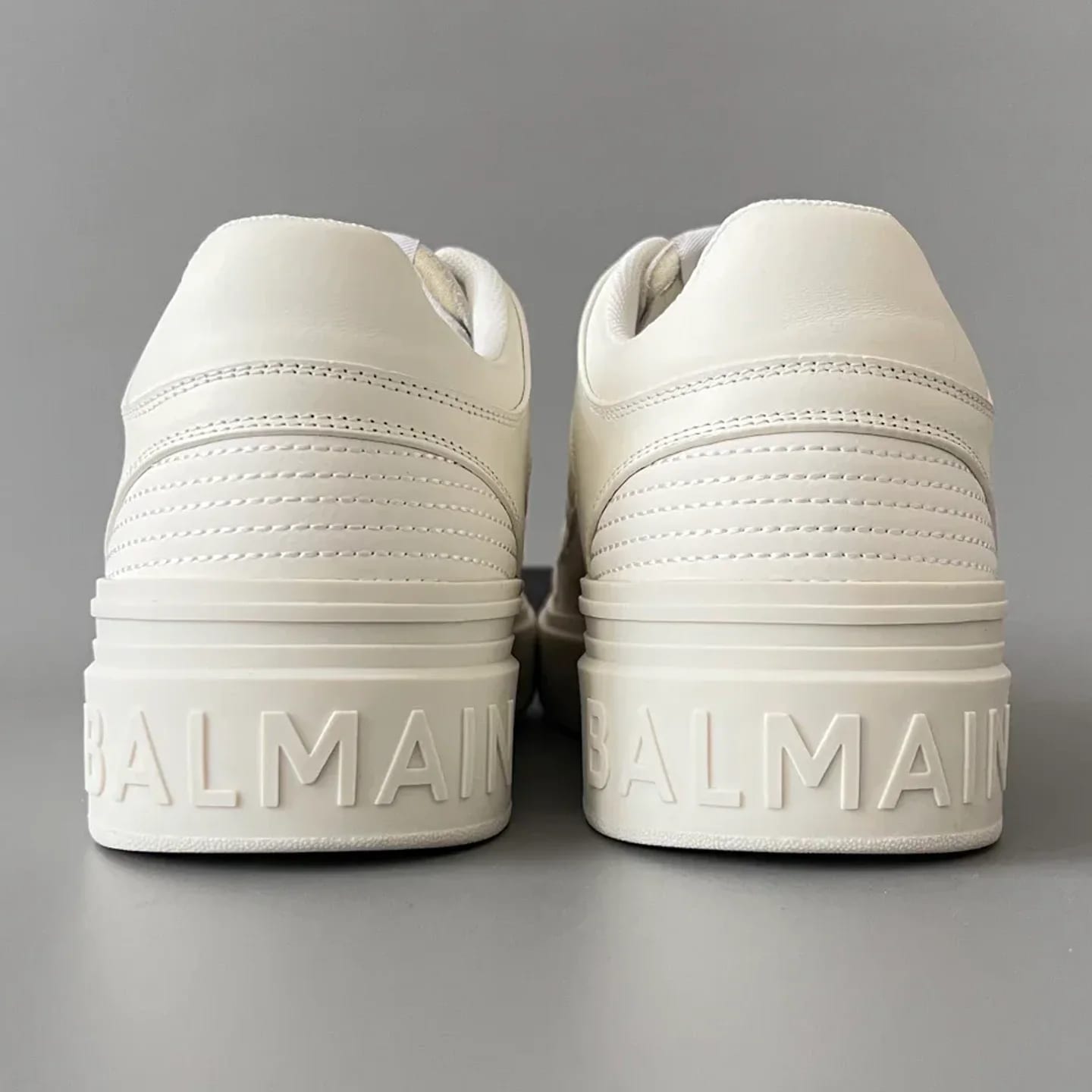 Balmain Logo-Strap Leather Slip-On Sneakers 縮圖 3