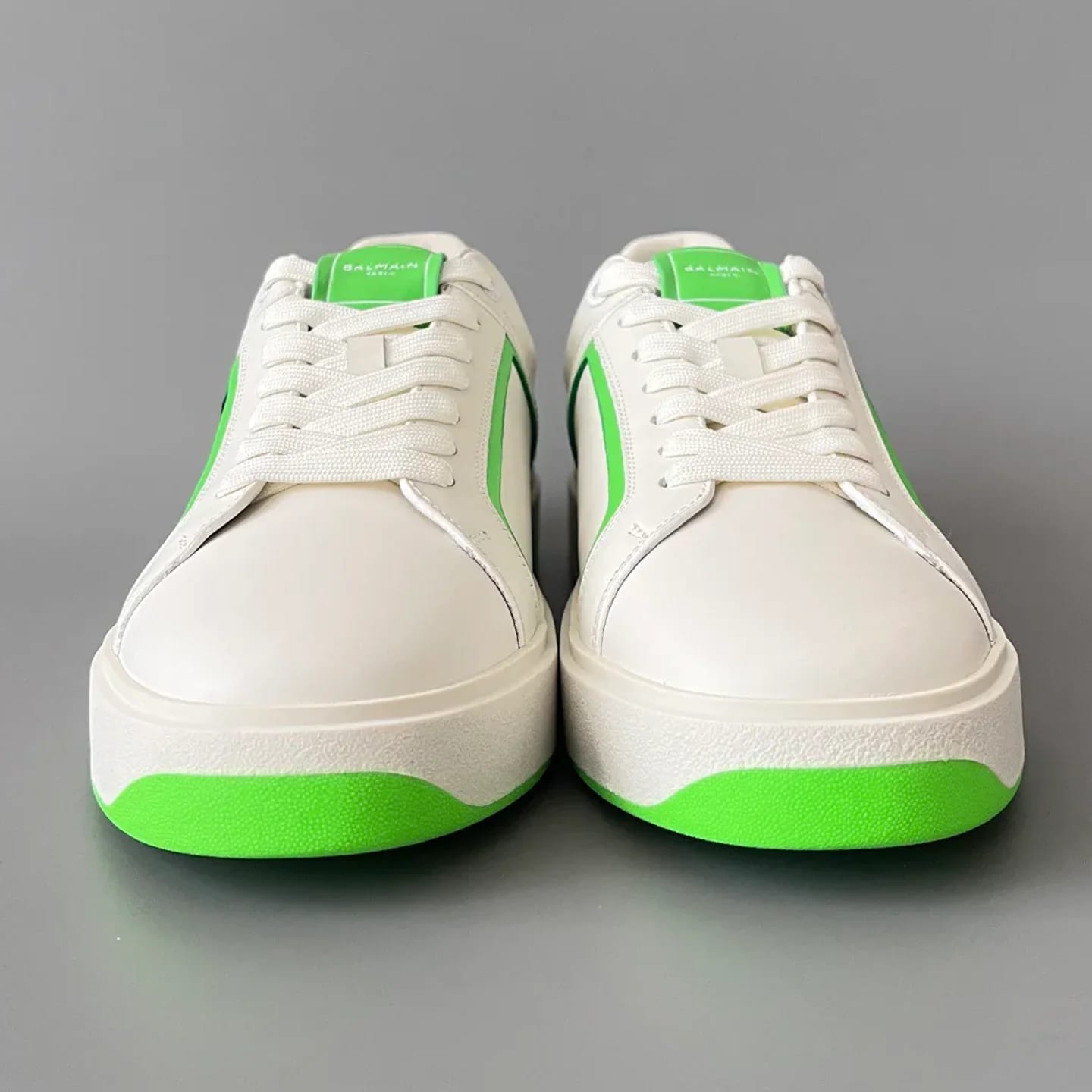 Balmain Logo-Strap Leather Slip-On Sneakers 縮圖 2