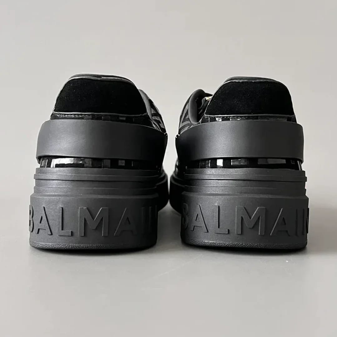 Balmain Logo-Strap Leather Slip-On Sneakers 縮圖 3