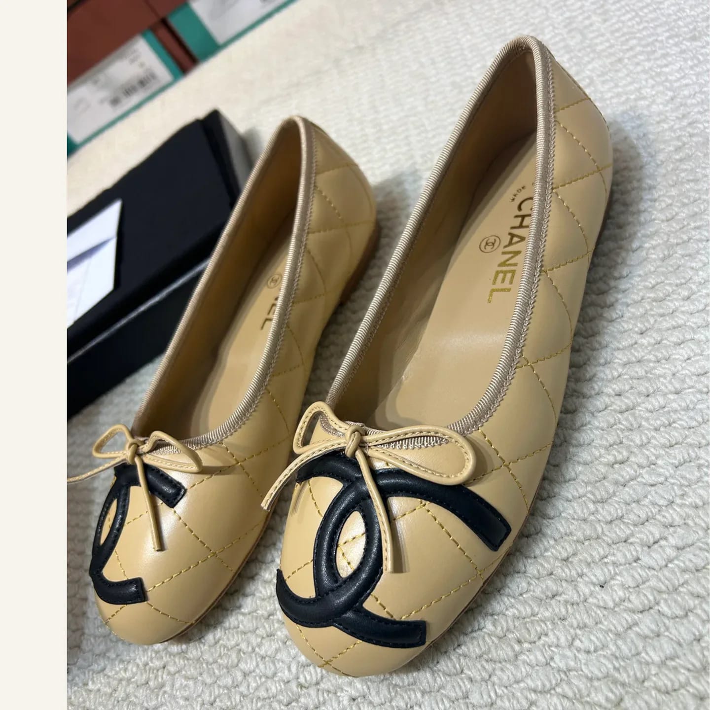 CHANEL Cap-toe Bow Ballerina 縮圖 1