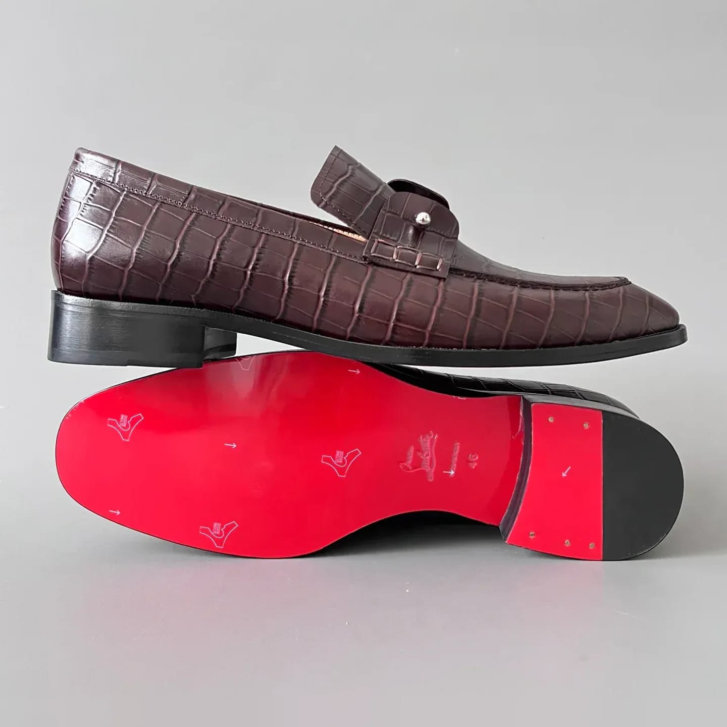 Christian Louboutin Chambelimoc Croc-Embossed Loafer 縮圖 4
