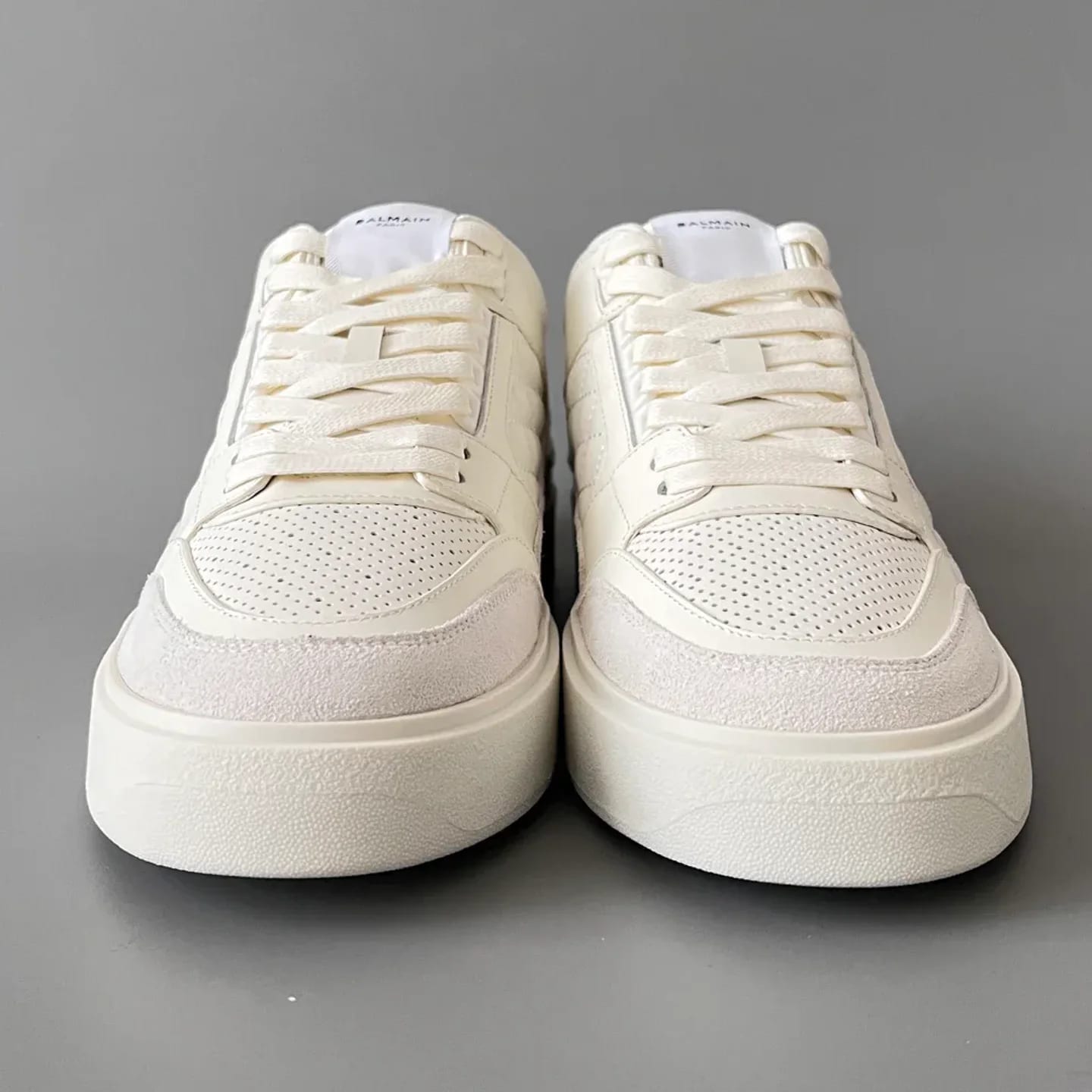 Balmain Logo-Strap Leather Slip-On Sneakers 縮圖 2