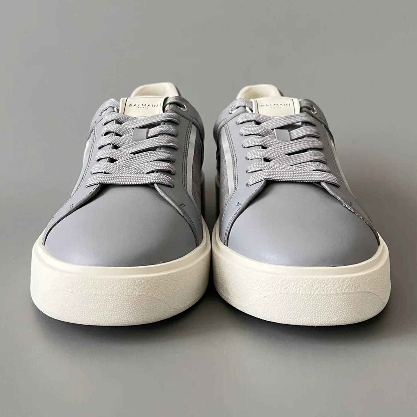Balmain Logo-Strap Leather Slip-On Sneakers 縮圖 2