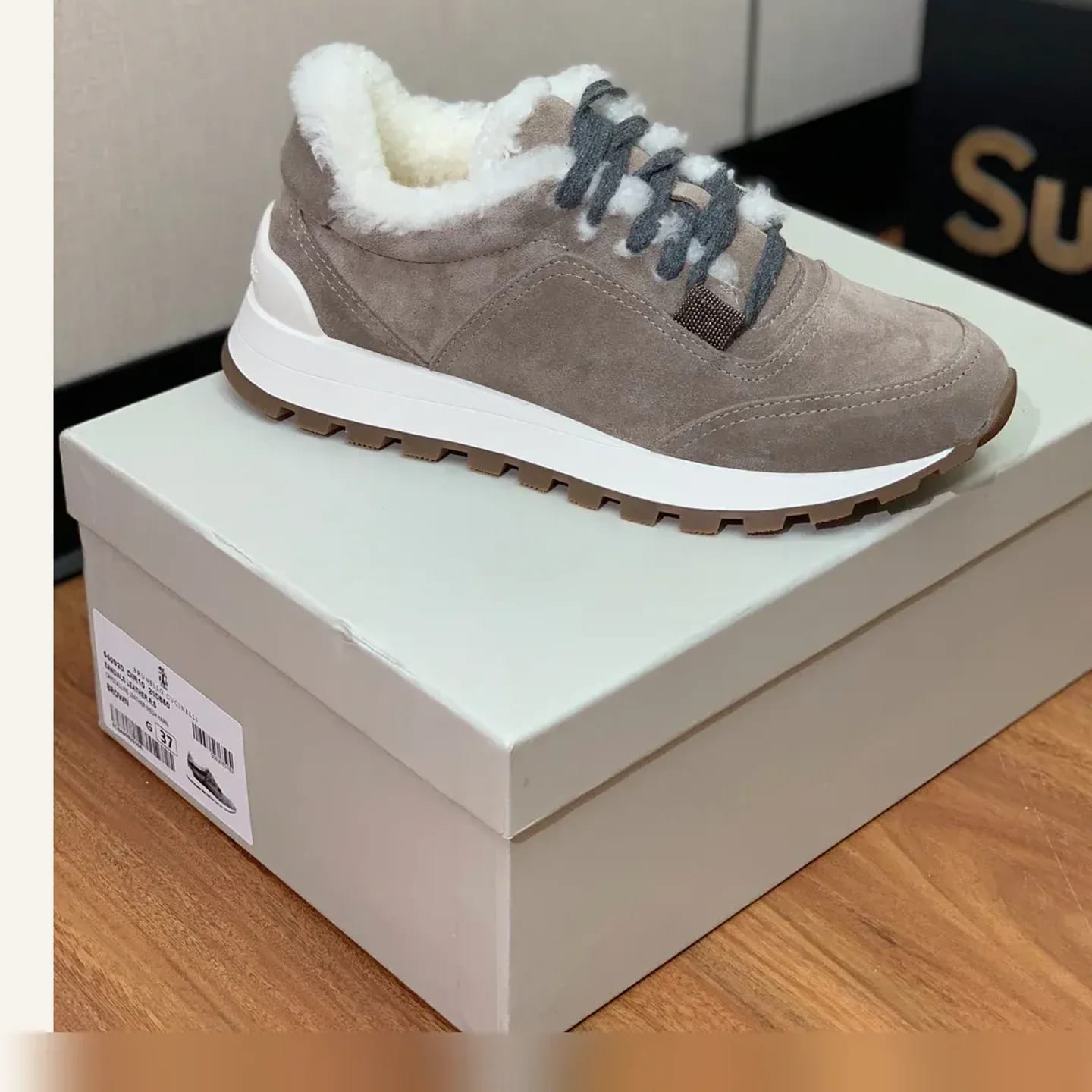Brunello Cucinelli Shearling Sneaker 縮圖 4