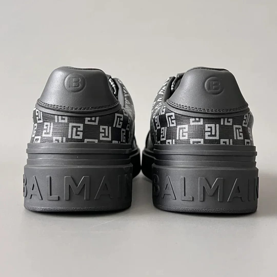 Balmain Logo-Strap Leather Slip-On Sneakers 縮圖 3