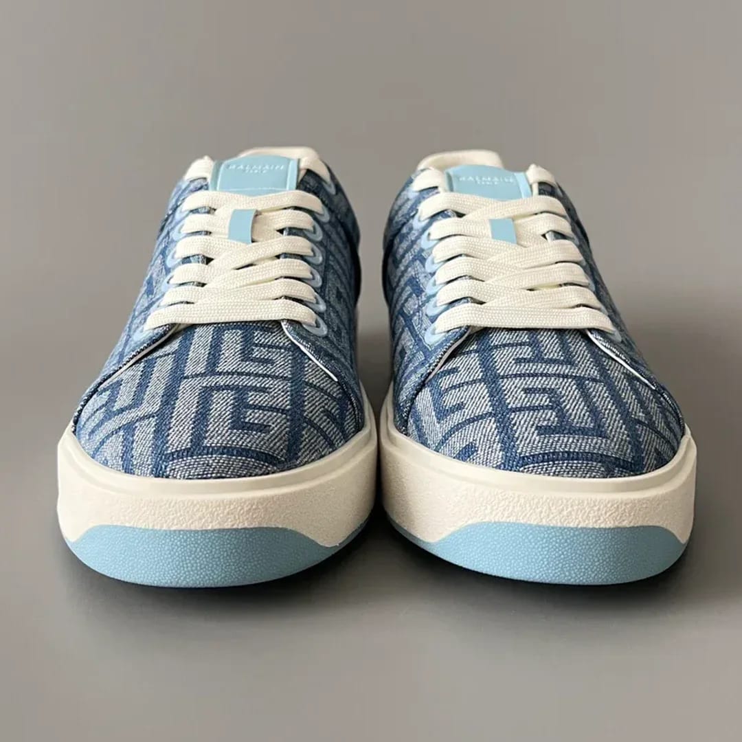 Balmain Logo-Strap Leather Slip-On Sneakers 縮圖 2