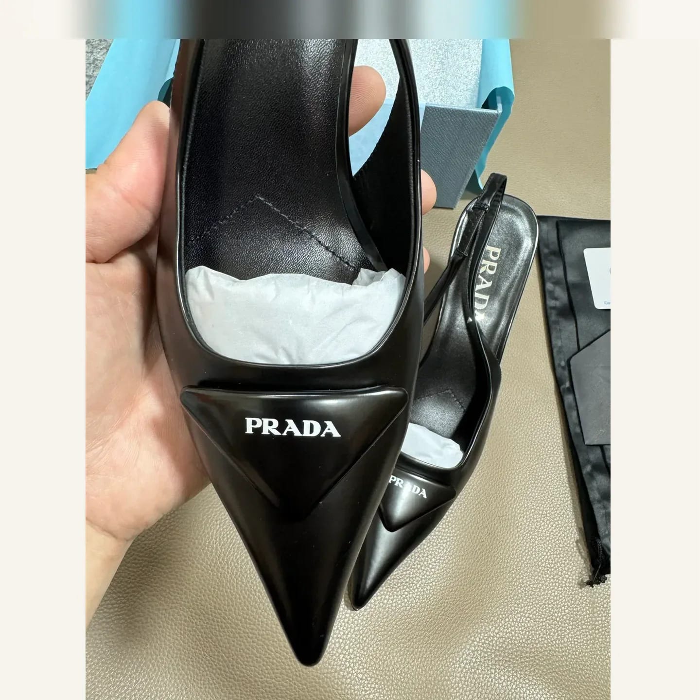 Prada Triangle-logo Slingback Pump 縮圖 3
