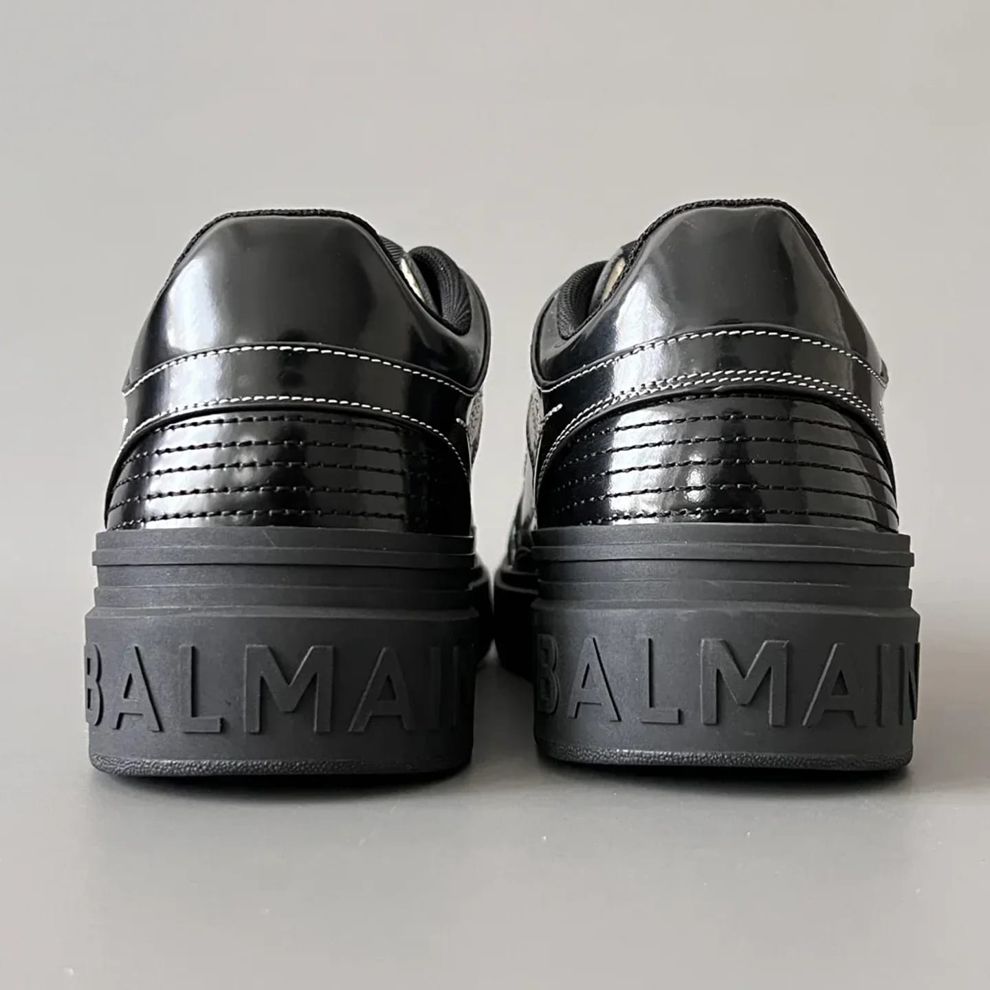 Balmain Logo-Strap Leather Slip-On Sneakers 縮圖 3