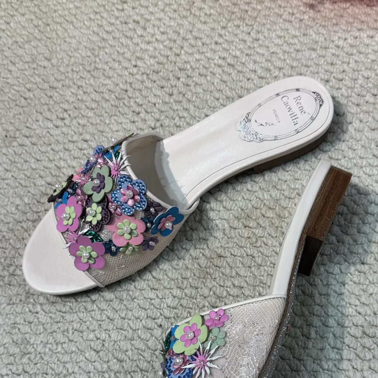 René Caovilla Crystal Floral Slide 縮圖 4