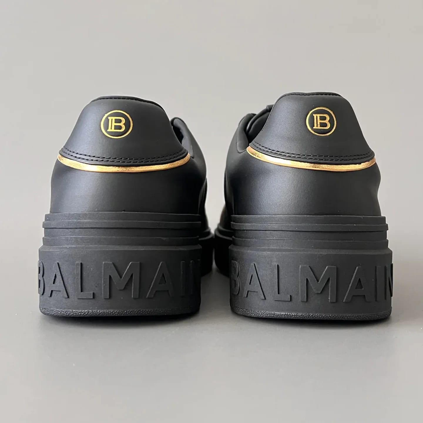 Balmain Logo-Strap Leather Slip-On Sneakers 縮圖 4
