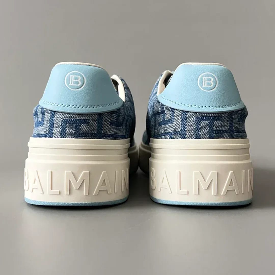 Balmain Logo-Strap Leather Slip-On Sneakers 縮圖 4