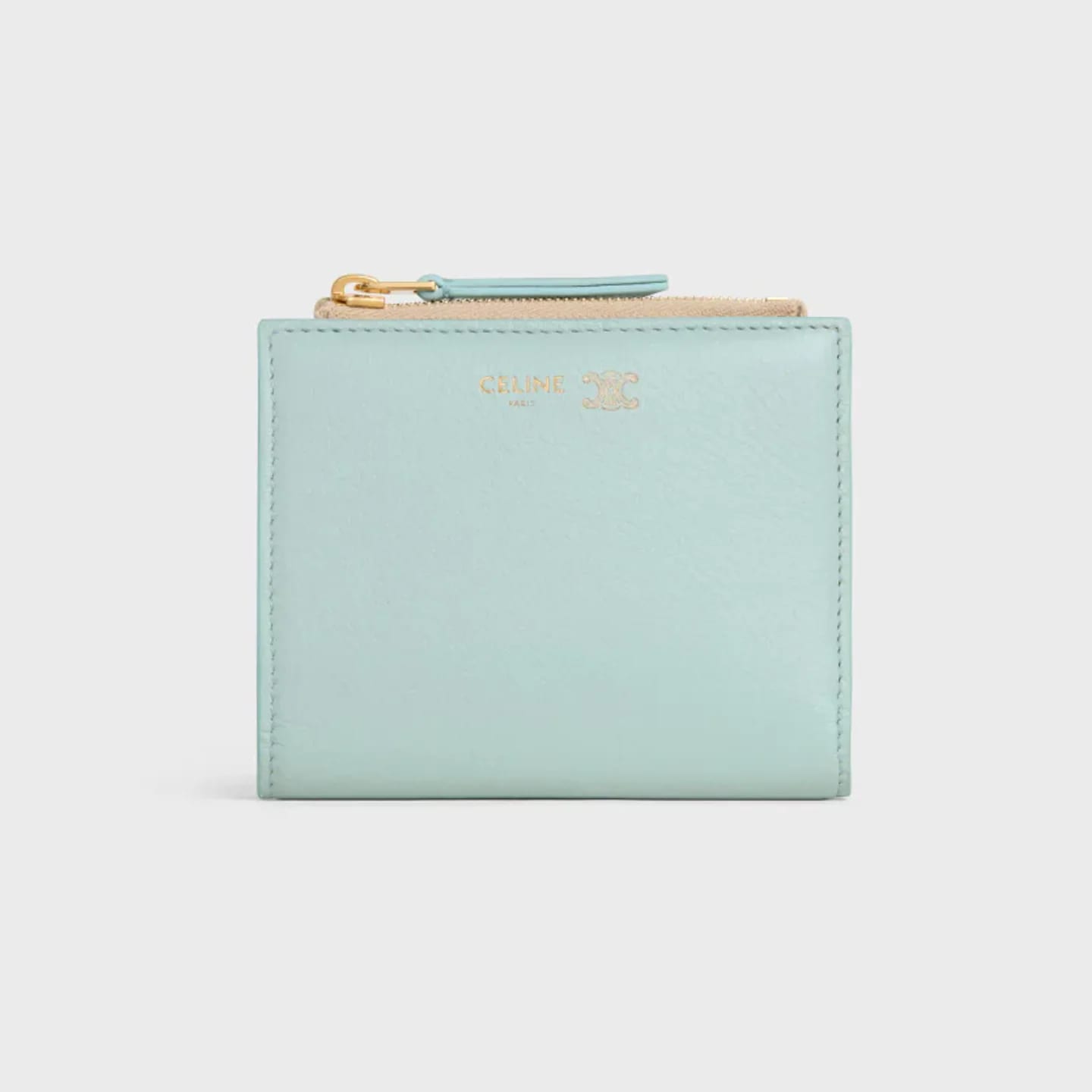 CELINE COMPACT WALLET TRIOMPHE STAMP IN GRAINED SUPPLE CALFSKIN 縮圖 1