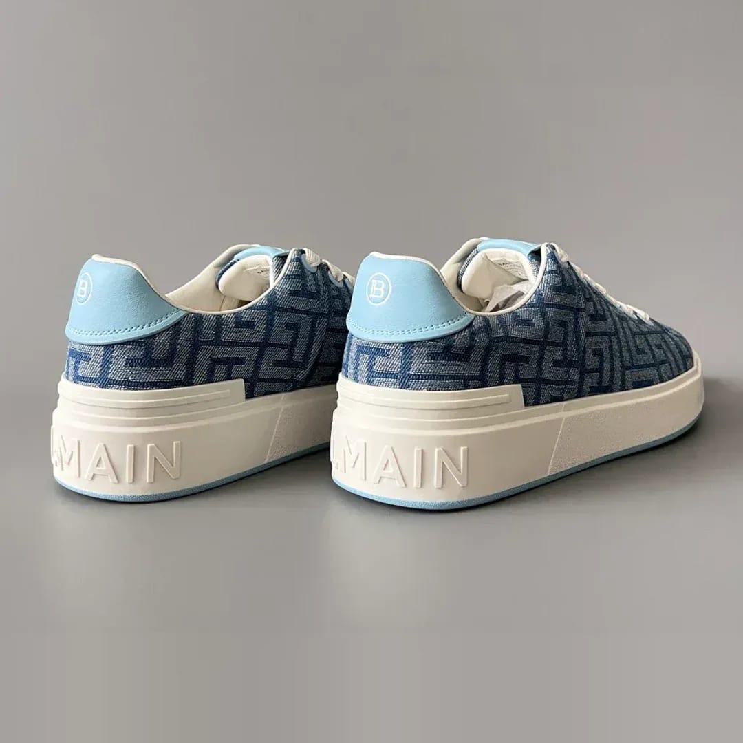 Balmain Logo-Strap Leather Slip-On Sneakers 縮圖 3