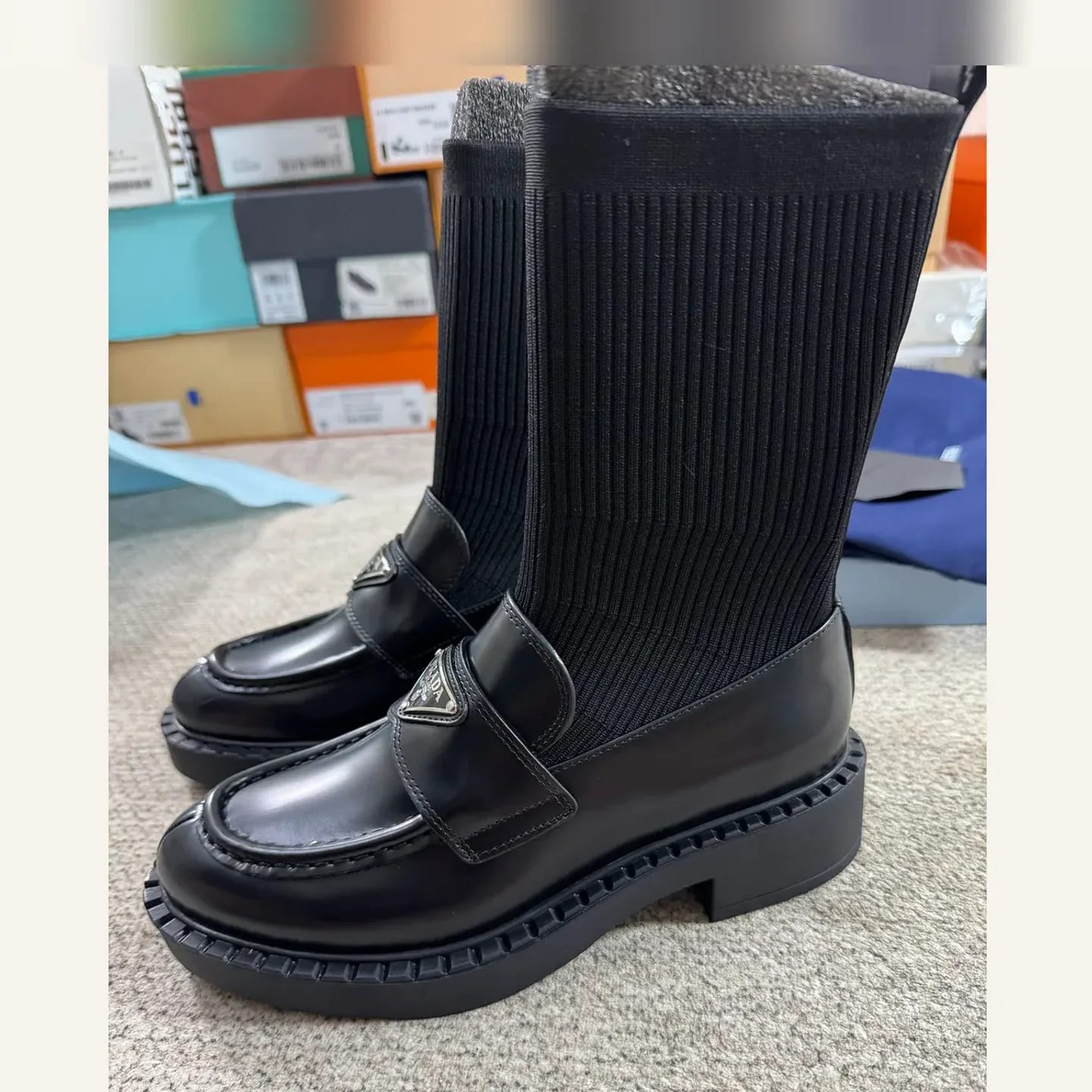 Prada Monolith Knit Boot 縮圖 1