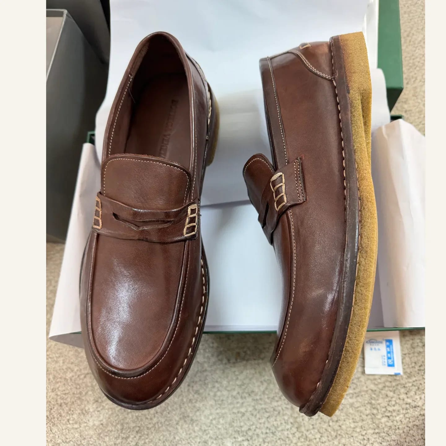 Bottega Veneta Washed-leather Penny Loafer 縮圖 2