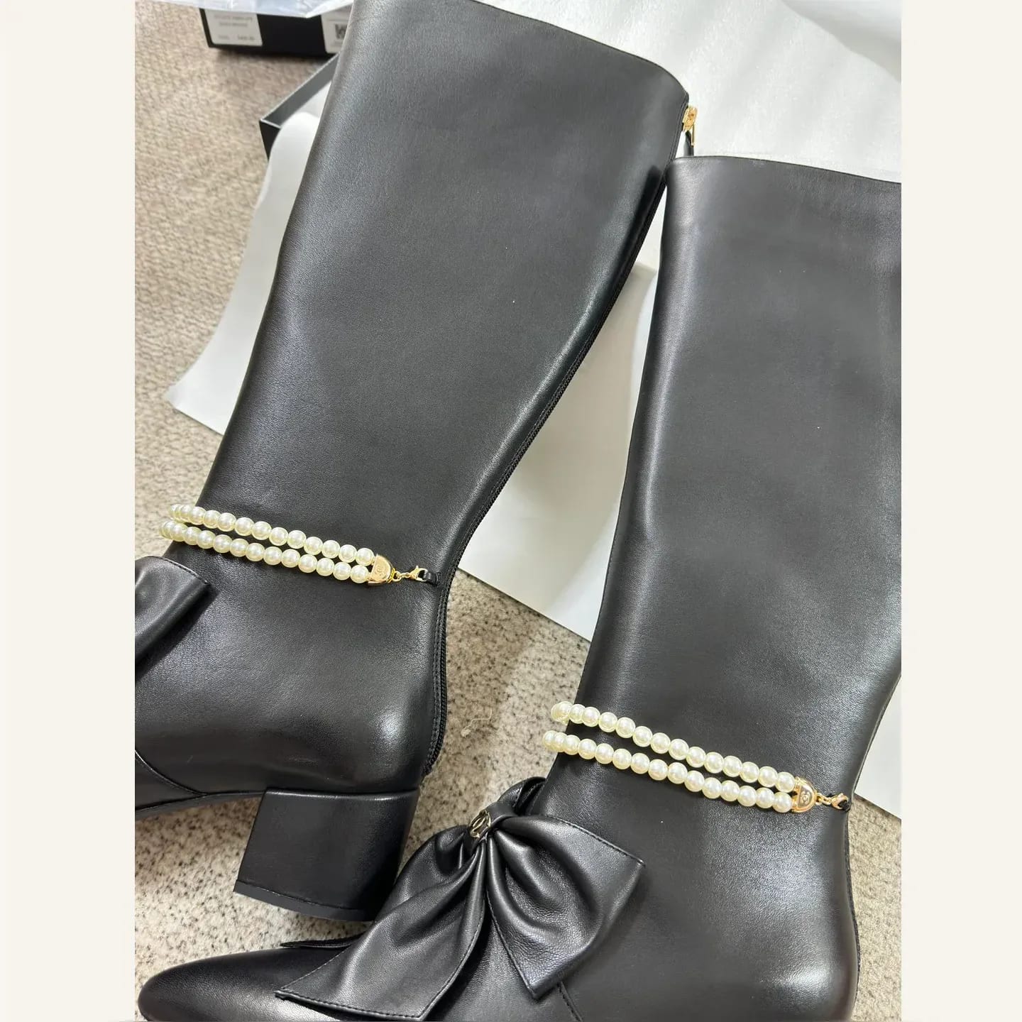 CHANEL Pearl-chain Knee-high Boot 縮圖 2