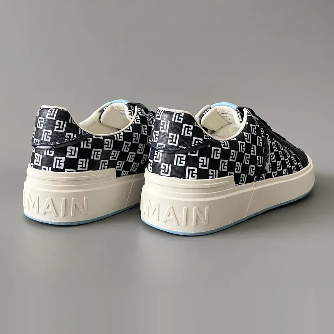 Balmain Logo-Strap Leather Slip-On Sneakers 縮圖 2