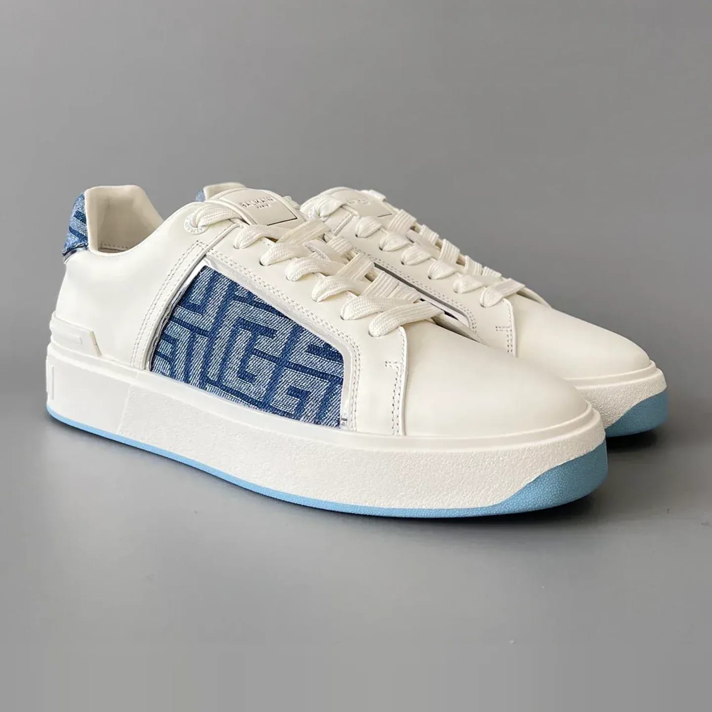 Balmain Logo-Strap Leather Slip-On Sneakers 縮圖 2