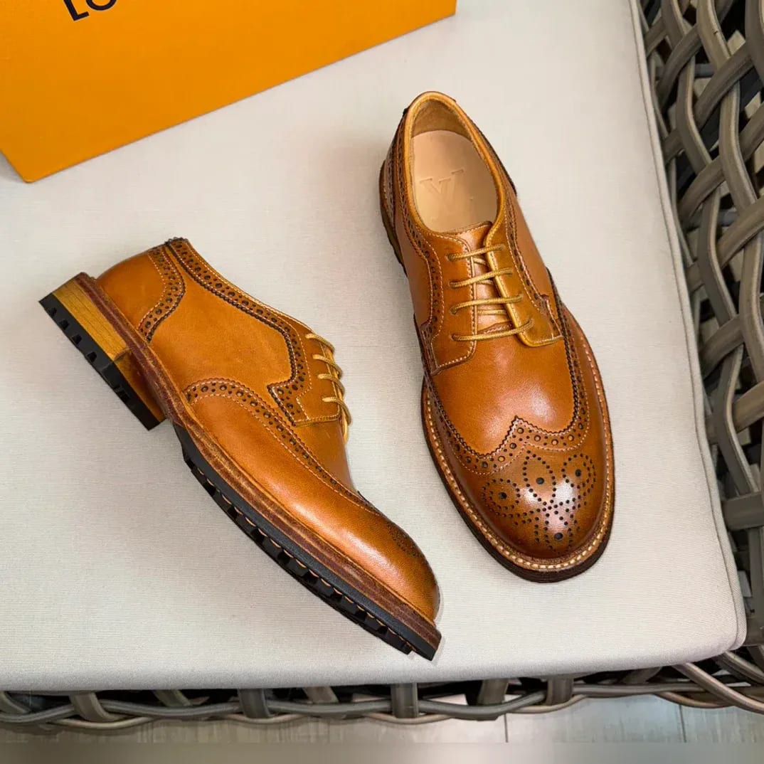 Louis Vuitton Washed-leather Brogue Oxford 縮圖 3
