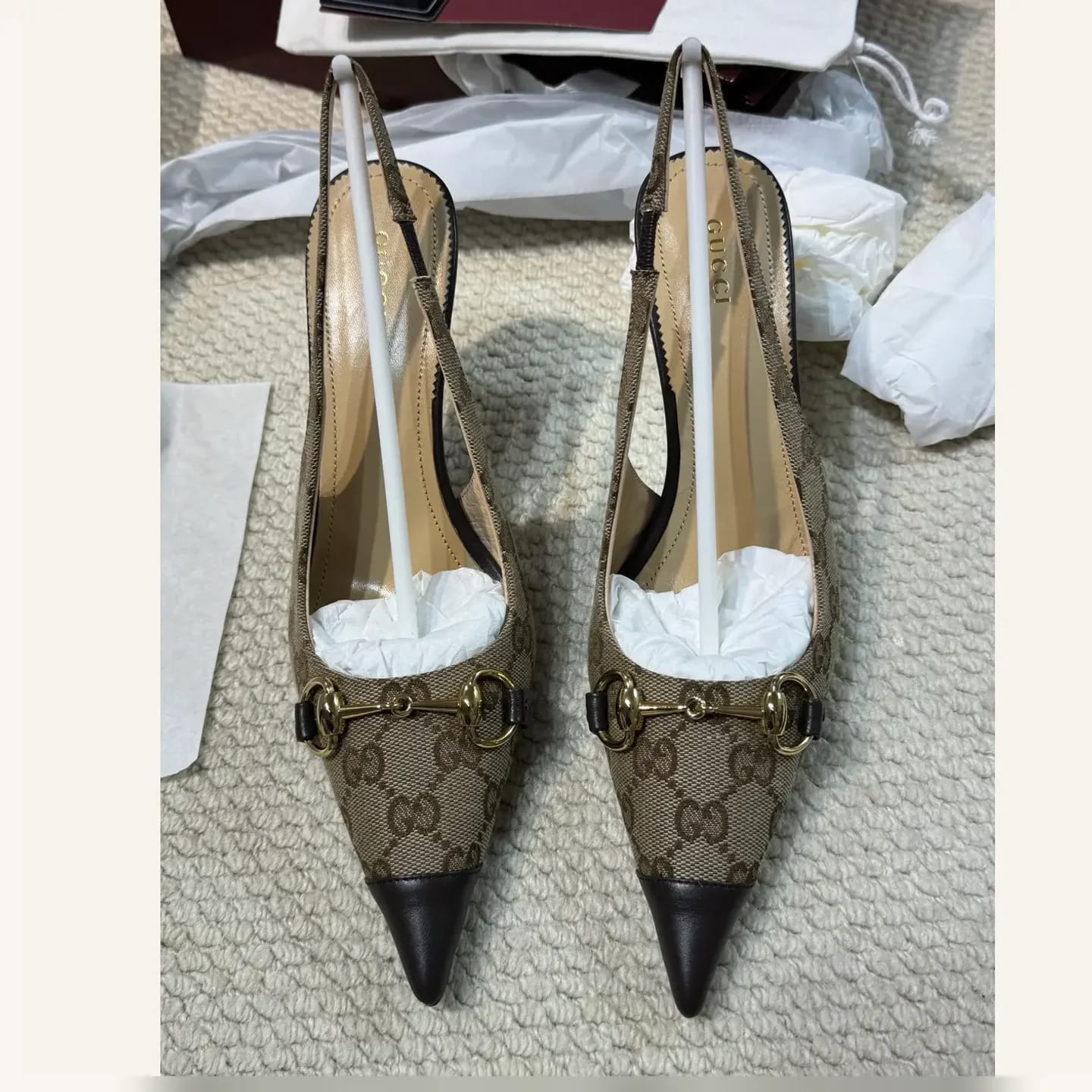 Gucci GG Monogram Pointed Slingback 縮圖 2