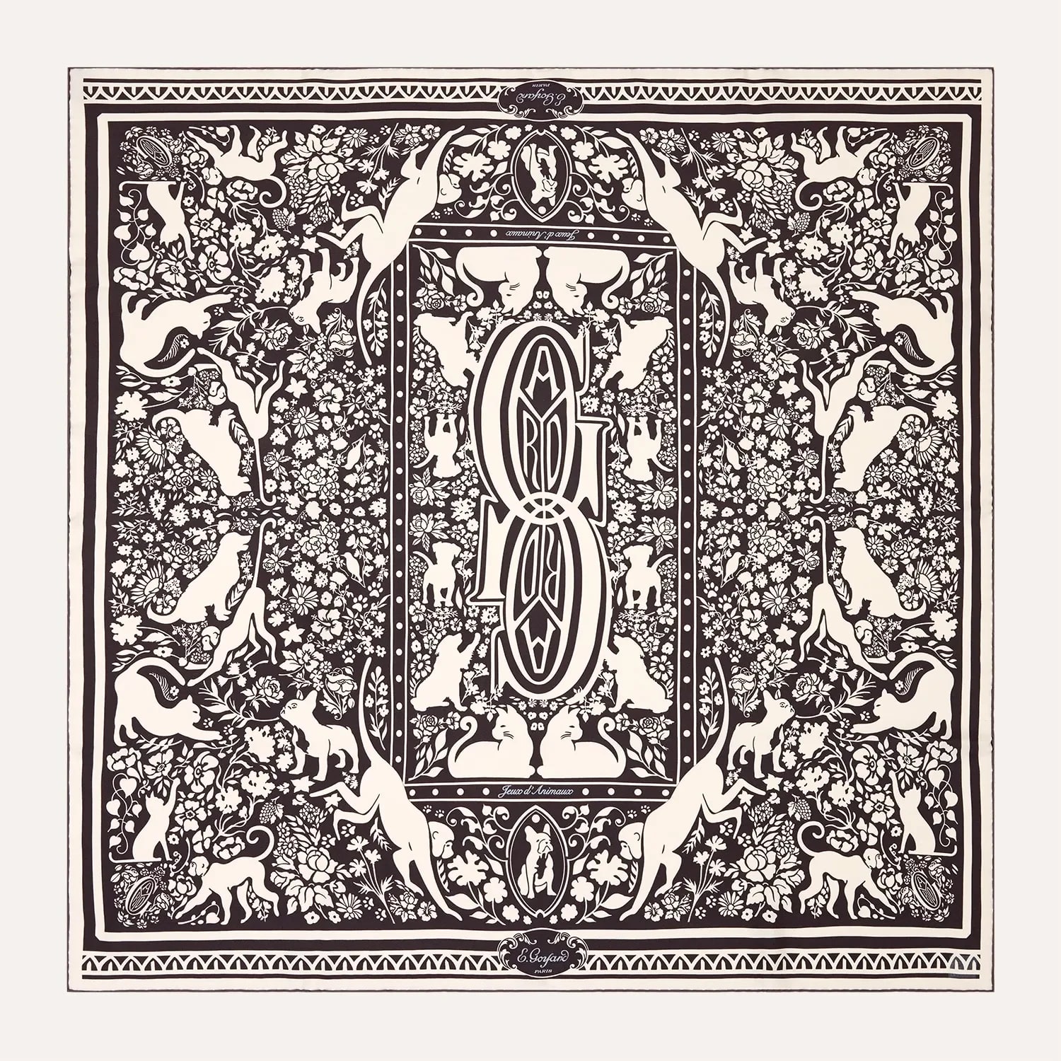 Goyard Jeux d'Animaux scarf