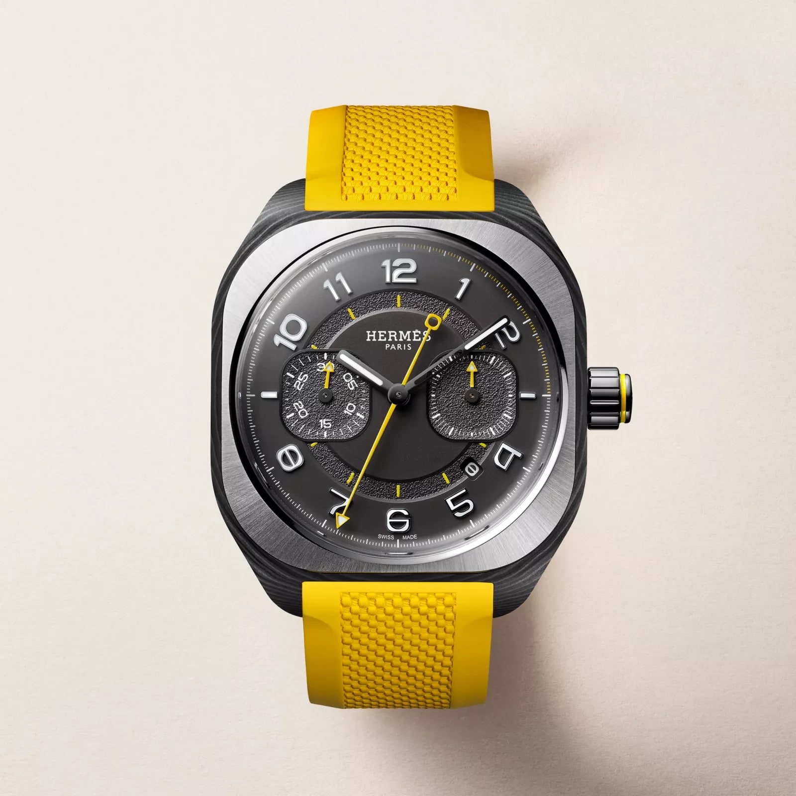 Hermès Hermès H08 Chronographe watch, 45 mm, Yellow