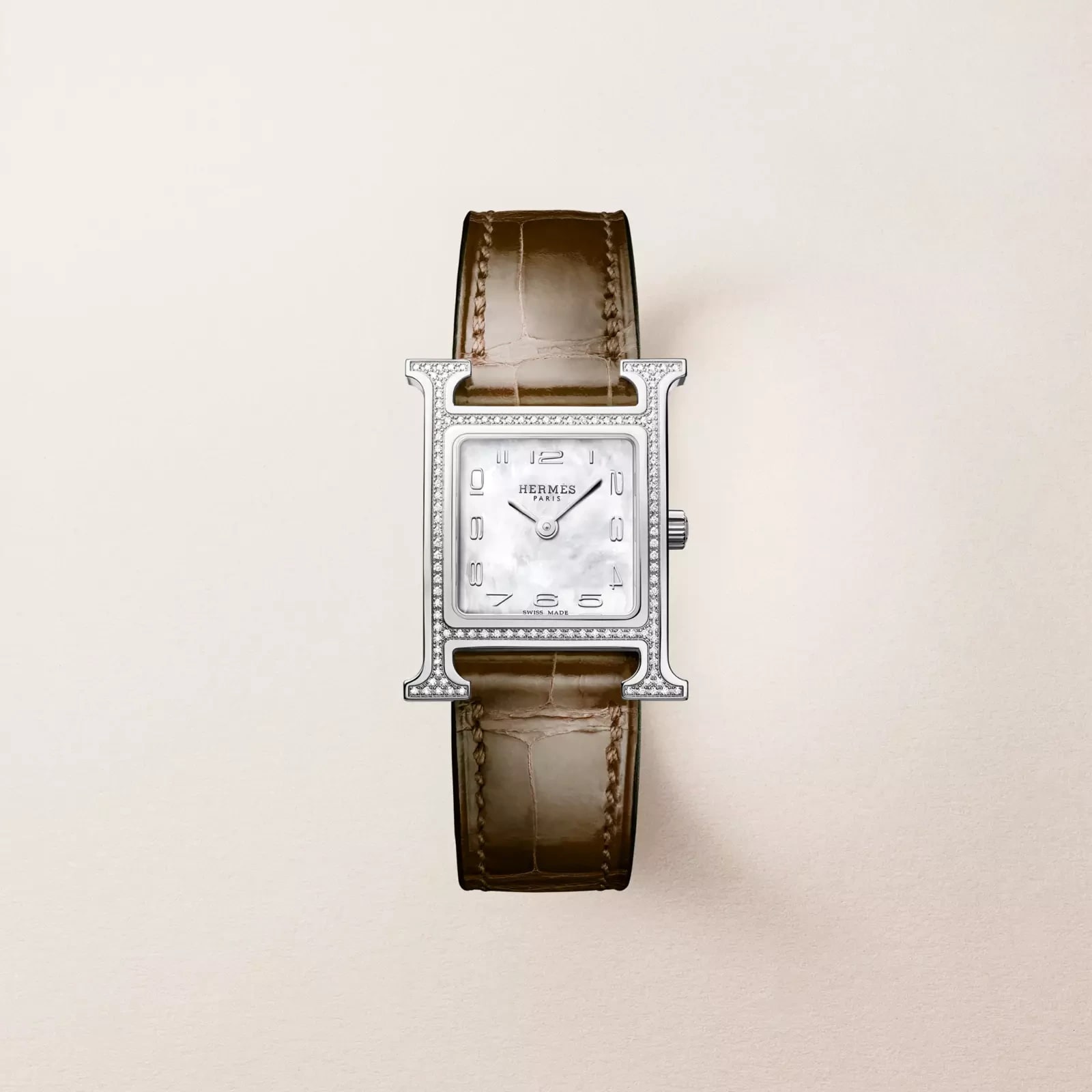 Hermès Heure H watch, Small model, 25 mm, Grey