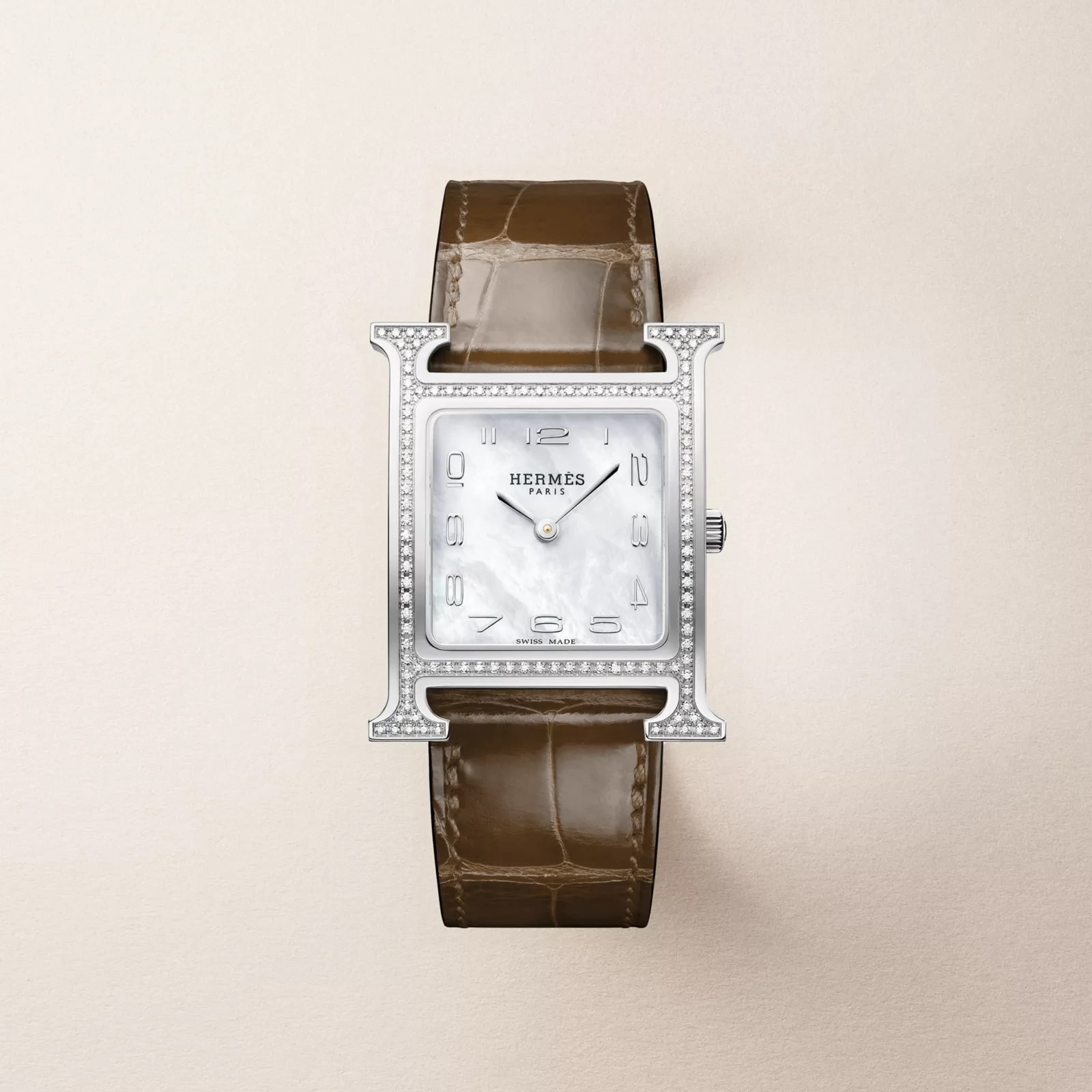 Hermès Heure H watch, Medium model, 30 mm, Grey