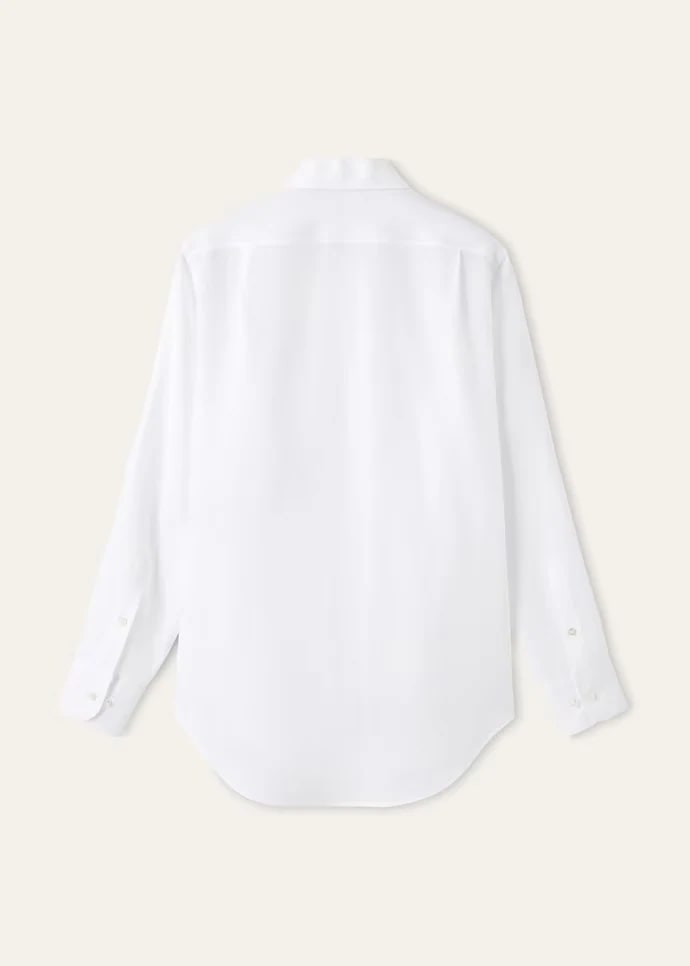 Loro Piana André 光學白亞麻恤衫