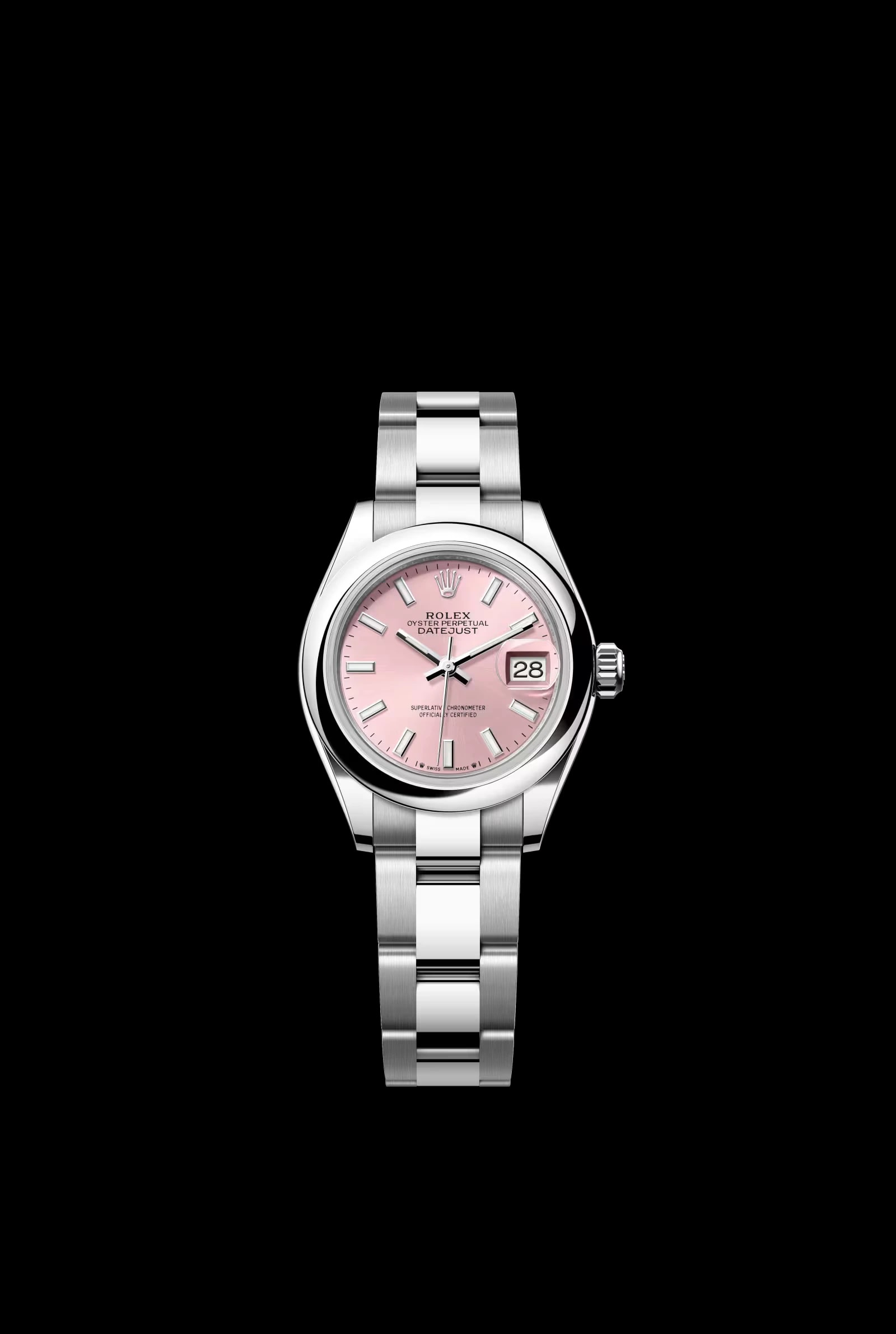Rolex Lady-Datejust 28 粉紅色錶面腕錶